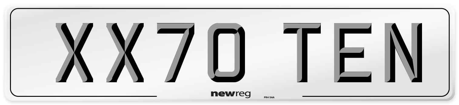 XX70 TEN Number Plate from New Reg